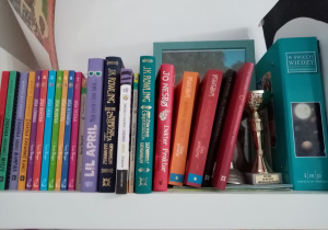 Półka z książkami.